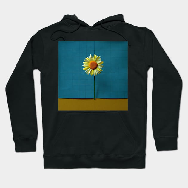 Single yellow flower reads Hoodie by tearbytea